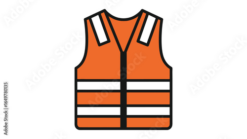 Safety Vest Icon: a high-visibility safety vest, meticulously illustrated, radiating assurance and well-being. This image reflects protection and precaution
