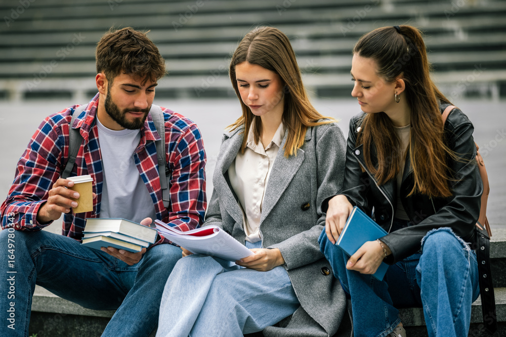 © Mediteraneo - Students Studying Outdoors with Coffee To Go © Mediteraneo - Students Studying Outdoors with Coffee To Go