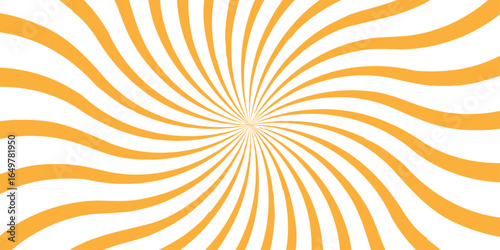 Orange sunburst pattern background for modern graphic design. Concentrated lines Sun sunburst texture vintage background. Shiny template for your design, seamless backdrop. Fractal vector burst retro