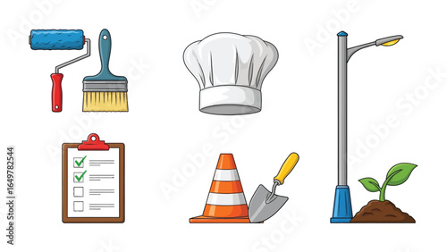 A Collection of Vector Objects: A curated selection of vector objects presents a palette of symbolic elements, perfect for illustrating diverse concepts and themes.