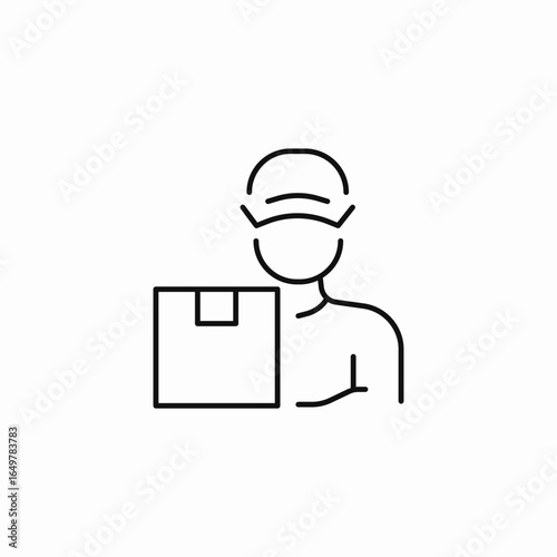 delivery man box icon sign vector