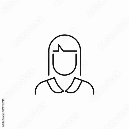 female user profile icon sign vector