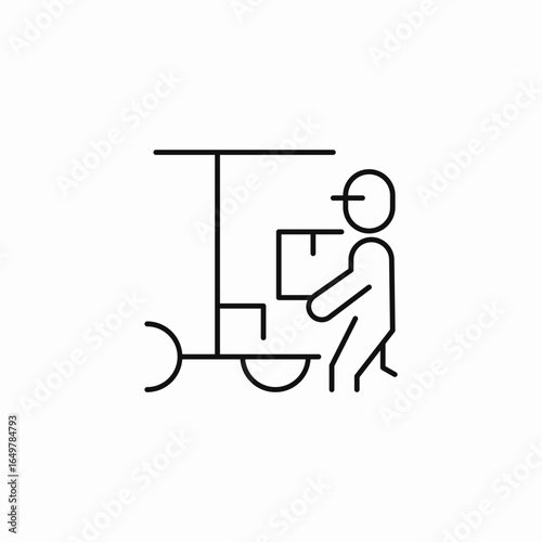 worker loading box icon sign vector