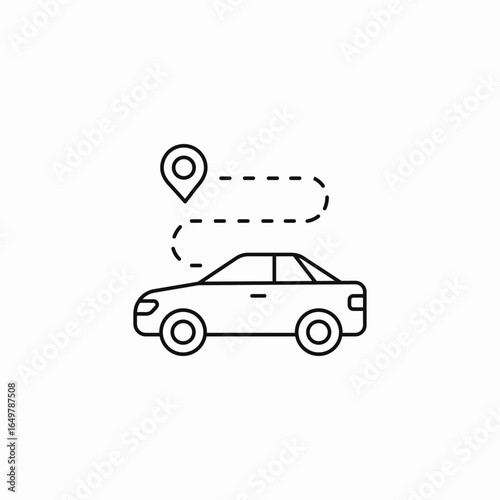 car location route icon sign vector