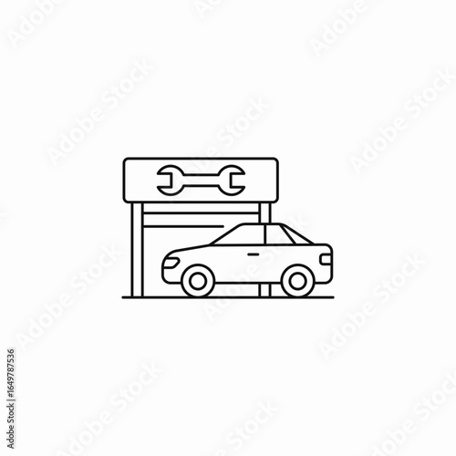 car service garage icon sign vector