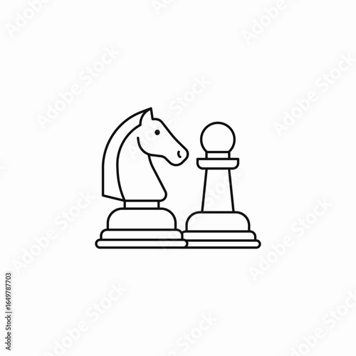 chess knight pawn icon sign vector