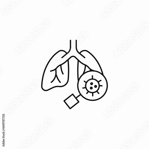 coronavirus infected lungs icon sign vector