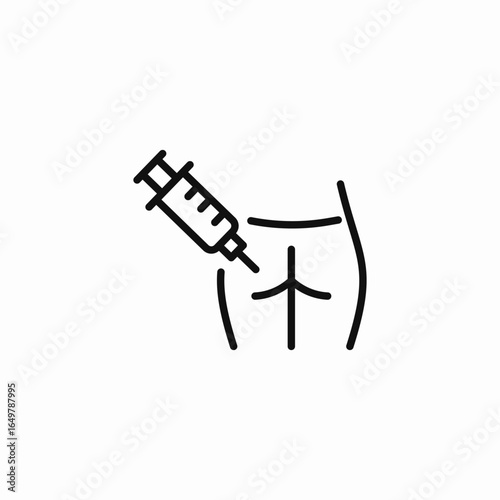 injection into buttocks icon sign vector
