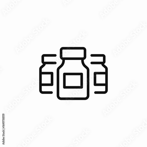 multiple medicine vials icon sign vector