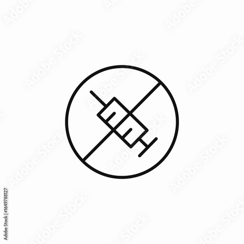 no syringe injection icon sign vector