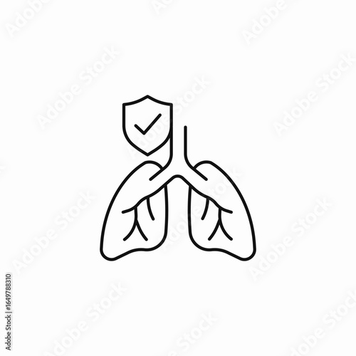 protected healthy lungs icon sign vector