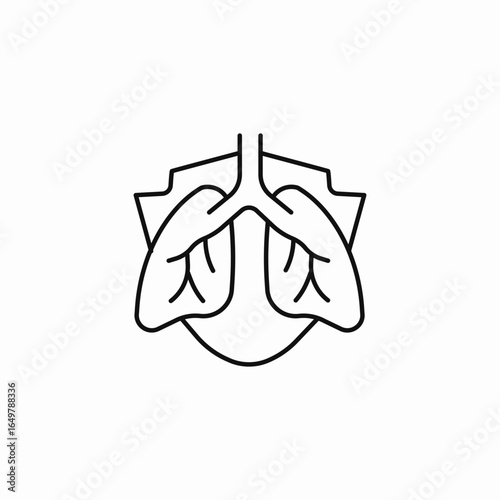 protected human lungs icon sign vector