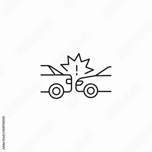 rear end collision icon sign vector