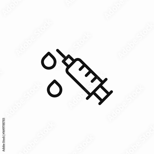 syringe with drops icon sign vector