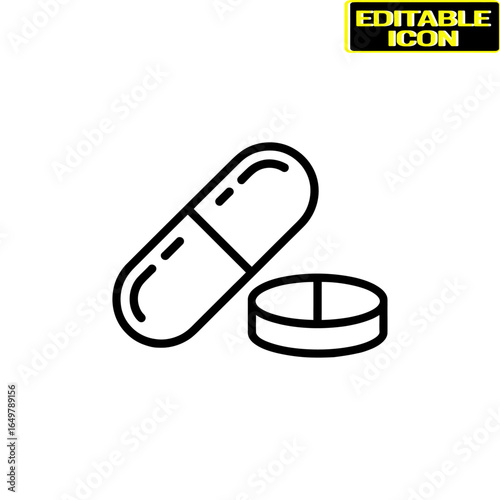 Pill and capsule icon