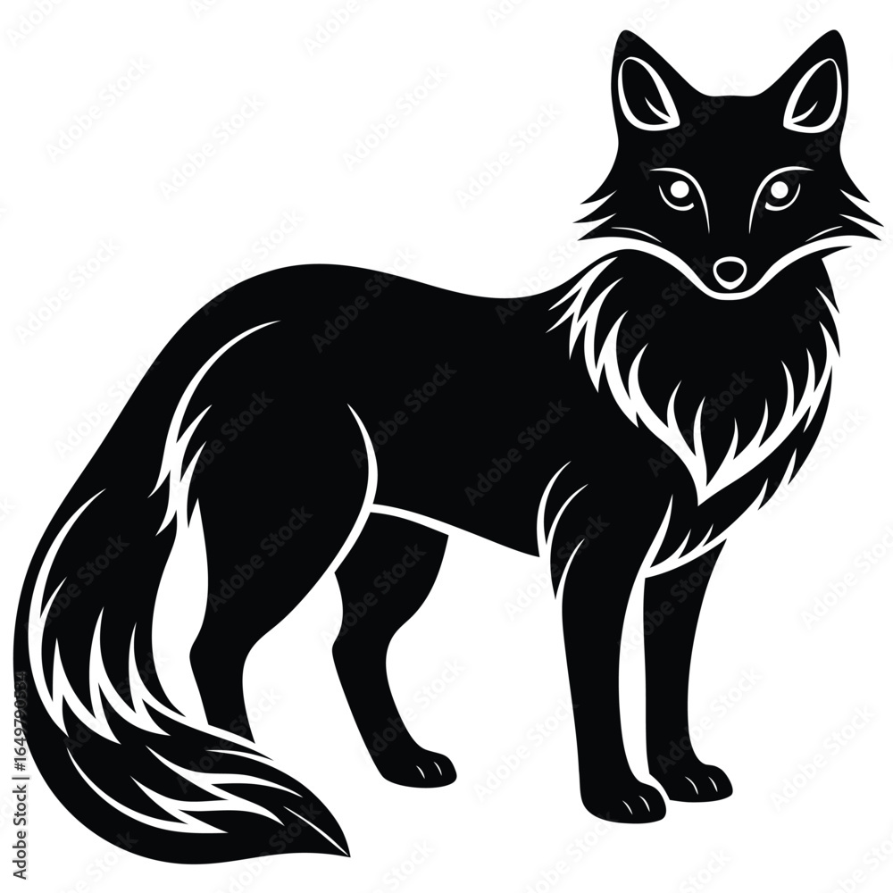 Obraz premium Arctic Fox Silhouette