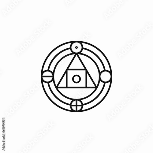 alchemical symbol circle icon sign vector