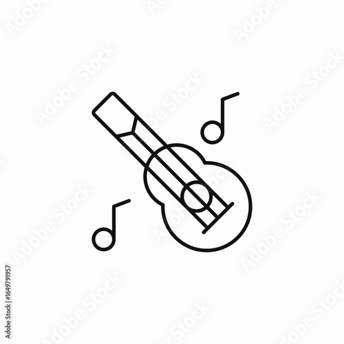 acoustic guitar music icon sign vector
