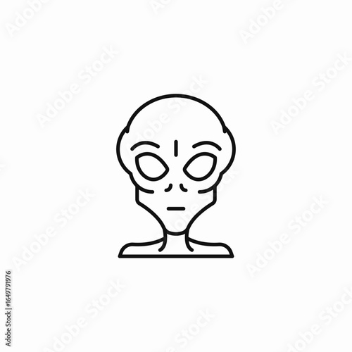 alien head species icon sign vector