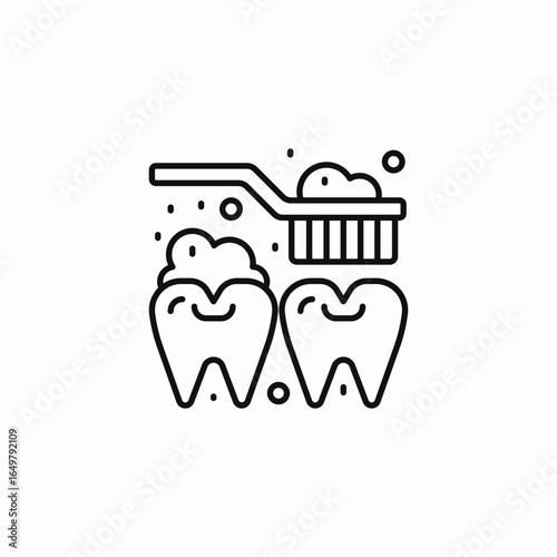 brushing teeth clean icon sign vector