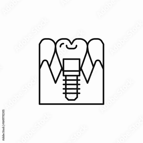 dental implant screws icon sign vector