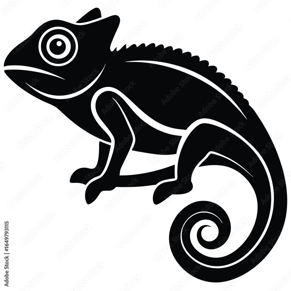 Naklejka premium Chameleon Silhouette