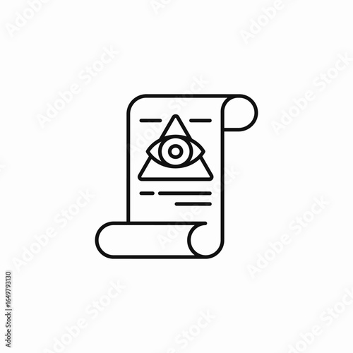 scroll with pyramid icon sign vector