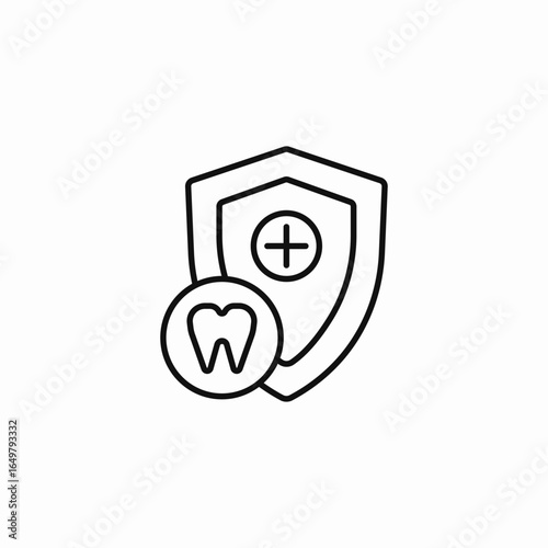 tooth protection shield icon sign vector