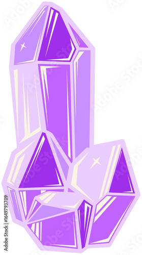 Graphic Amethyst Crystal Cluster
