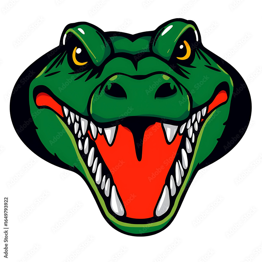 Obraz premium Crocodile head, crocodile head logo, multi-colored to make it more visible and attractive, close-up, transparent background