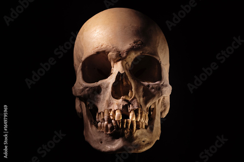 skull on black background