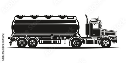 Tanker Truck Silhouette Transportation and Delivery