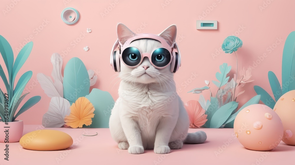 Fototapeta premium Cat with glasses