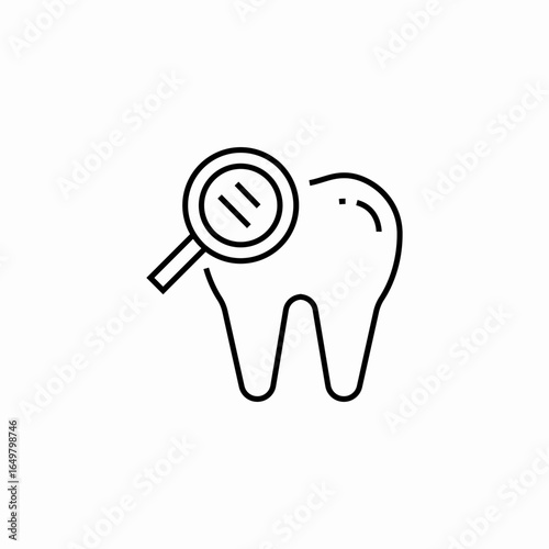 dental checkup magnifying icon sign vector