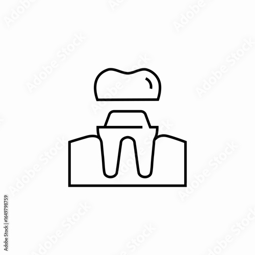 dental crown implant icon sign vector