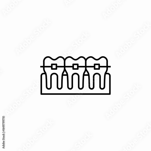 teeth braces orthodontic icon sign vector
