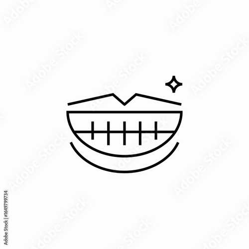 teeth whitening smile icon sign vector