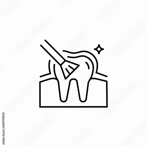 tooth cleaning brush icon sign vector