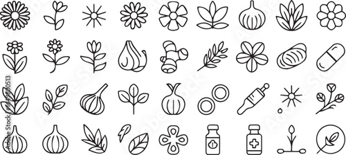 Black outline icon set for mental health, anxiety, depression, stress, therapy, mindfulness, emotional support, psychology, brain, and wellbeing concepts