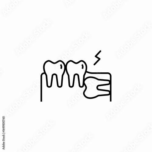 wisdom tooth pain icon sign vector