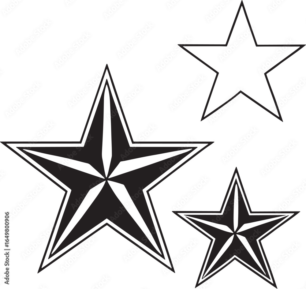 Obraz premium Stylized Star Vector Graphics Collection