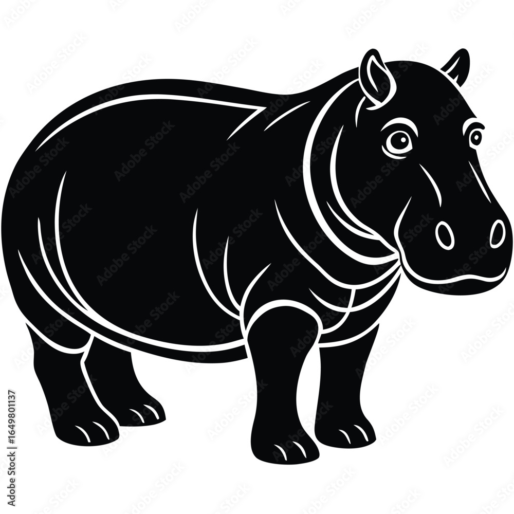 Fototapeta premium Hippopotamus Silhouette