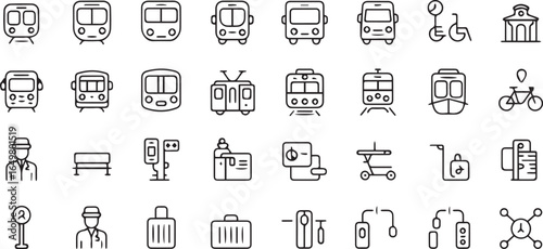 Silhouette icons of assorted gardening and landscaping tools, including shovels, rakes, watering cans, wheelbarrows, shears, hoes, and lawnmowers