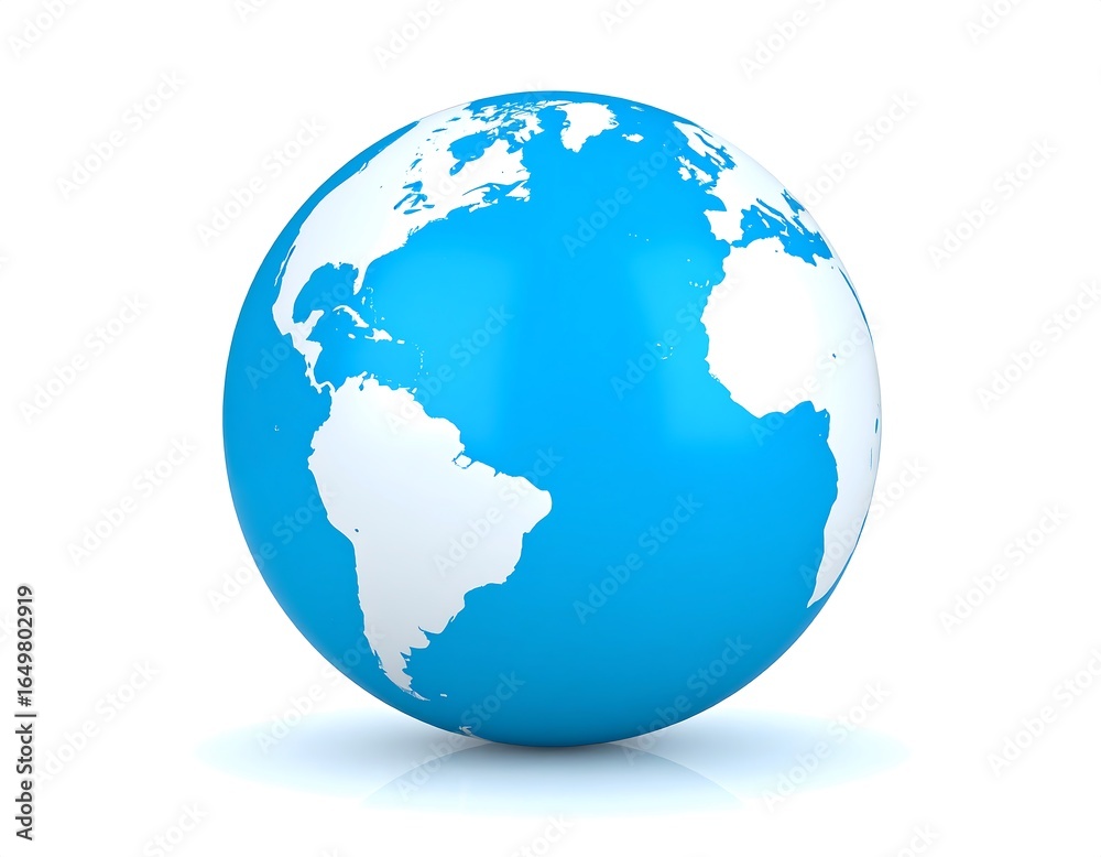 Naklejka premium Blue globe world map (1)