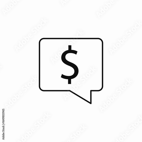chat bubble dollar icon sign vector