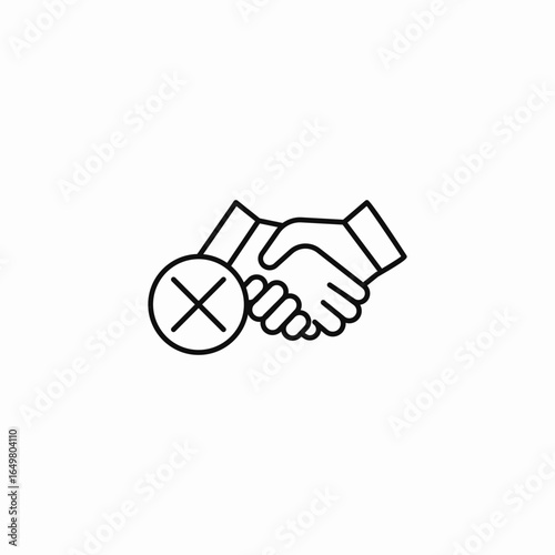 forbidden handshake social icon sign vector