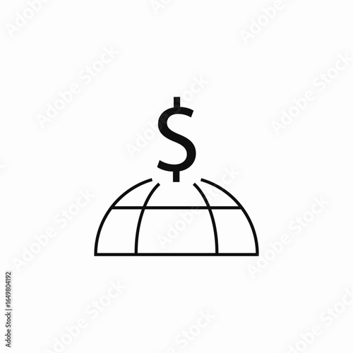 global dollar sign icon sign vector
