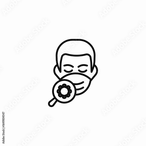 man wearing mask icon sign vector