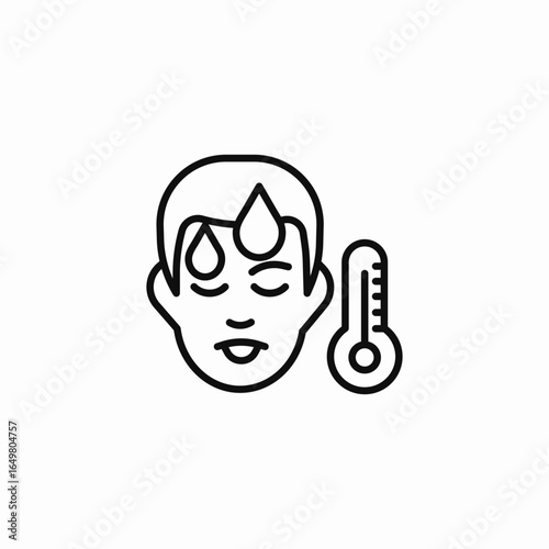 person high fever icon sign vector