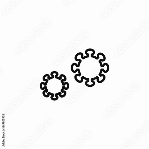 two virus cells icon sign vector